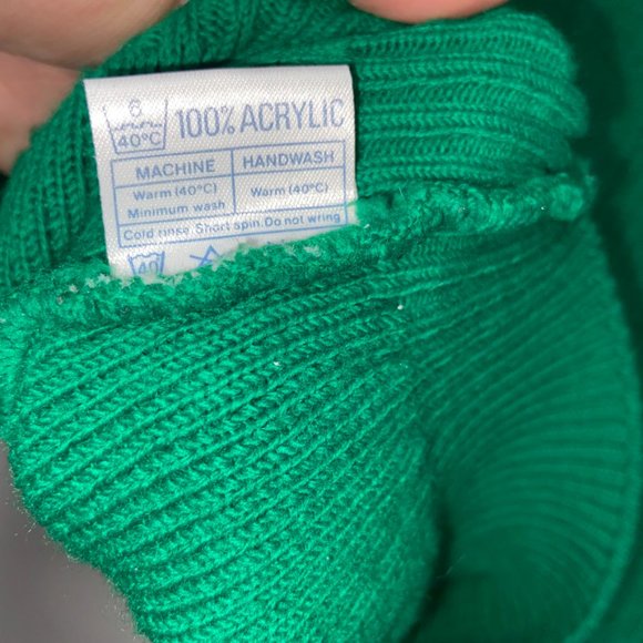 Vintage Crios Green Shamrock Ireland Acrylic Sweater Size L - Picture 4 of 6
